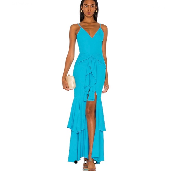 PatBO Bo Maxi Dress in Bright Turquoise - Picture 1 of 11